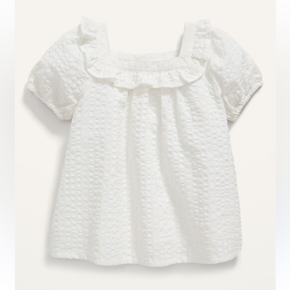 Old Navy White Ruffled Kids Top